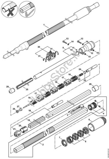 Stelo Sramatori telescopici (HT) HT 133 della marca STIHL
