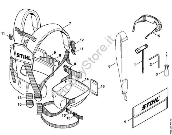 Attrezzi, tracolla doppia Sramatori telescopici (HT) HT 70 della marca STIHL