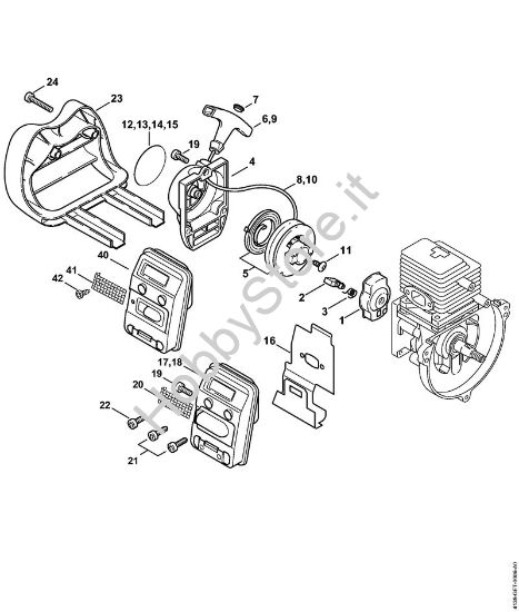Dispositivo avviamento, silenziatore Sramatori telescopici (HT) HT 70 della marca STIHL