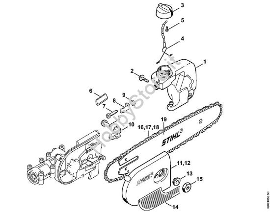 Pompa olio, coperchio rocchetto catena (38.2002) Sramatori telescopici (HT) HT 70 della marca STIHL