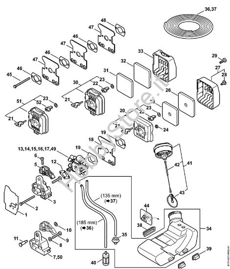 Filtro aria, serbatoio carburante Sramatori telescopici (HT) HT 75 della marca STIHL