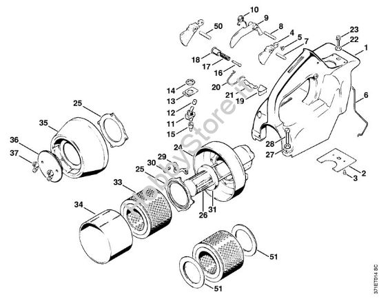 Cappottatura, corpo filtro Troncatrici (TS) TS 08 S della marca STIHL