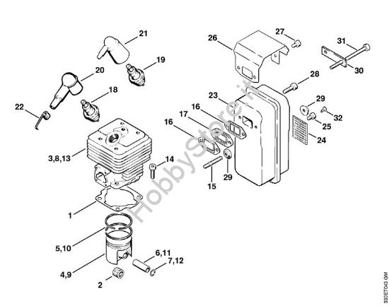 Cilindro Troncatrici (TS) TS 350 della marca STIHL