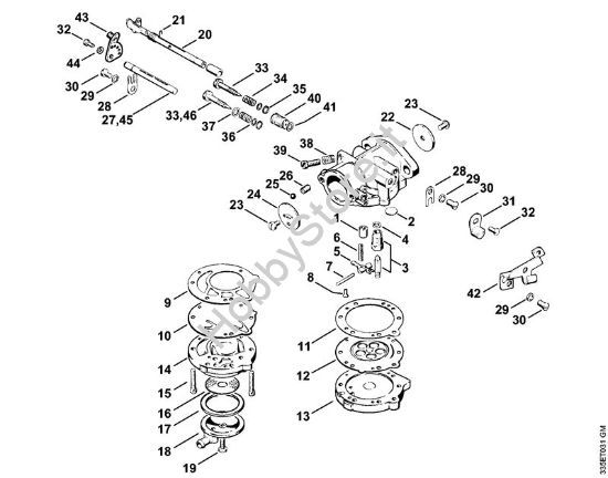 Carburatore HL-327 Troncatrici (TS) TS 350 AVE della marca STIHL