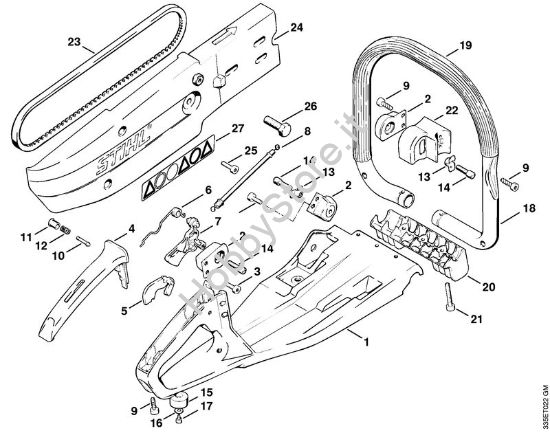 Manico a telaio, manico tubolare Troncatrici (TS) TS 350 AVE della marca STIHL