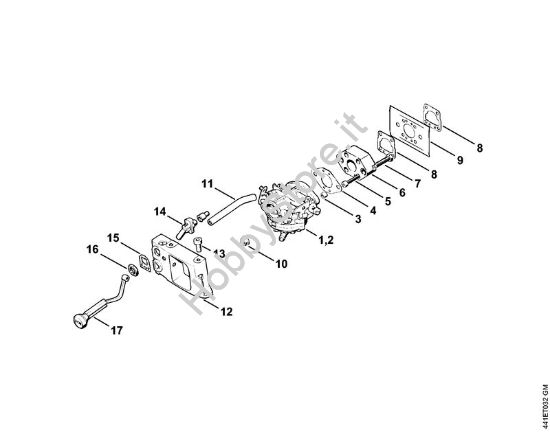 Carburatore, adapter Troncatrici (TS) TS 360 della marca STIHL