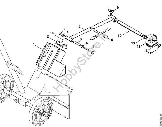Carrello, gruppo indicatore direz. di taglio Troncatrici (TS) TS 360 della marca STIHL