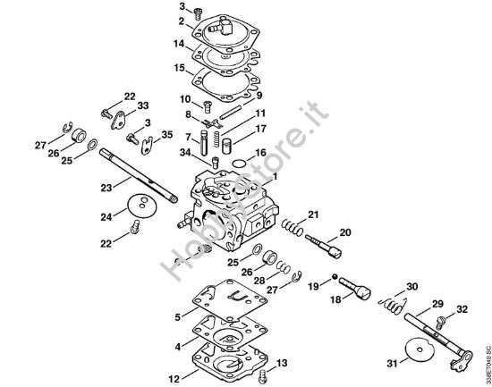 Carburatore WJ-108 Troncatrici (TS) TS 400 della marca STIHL