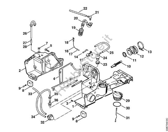 Corpo serbatoio J Troncatrici (TS) TS 400 della marca STIHL