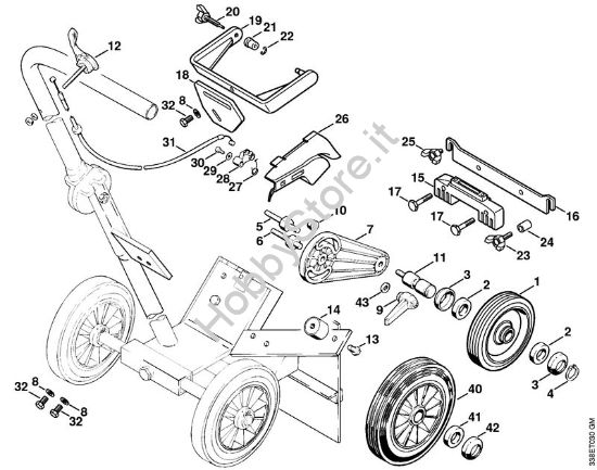 Gruppo di montaggio carrello di guida Troncatrici (TS) TS 400 della marca STIHL