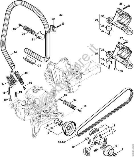 Frizione, Manico tubolare Troncatrici (TS) TS 410 della marca STIHL