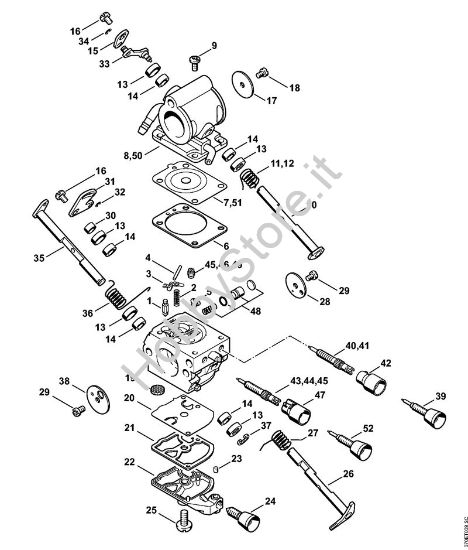 Carburatore C1Q-S118, C1Q-167 Troncatrici (TS) TS 420-A della marca STIHL
