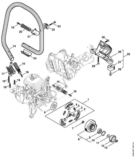 Frizione, Manico tubolare Troncatrici (TS) TS 440-A della marca STIHL