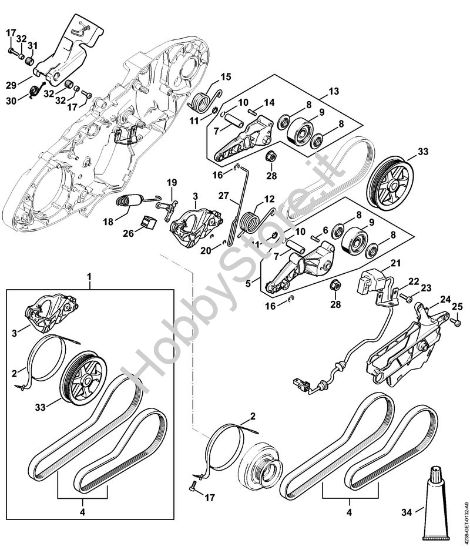 Impianto di frenatura Troncatrici (TS) TS 440-A della marca STIHL