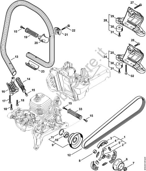 Frizione, Manico tubolare Troncatrici (TS) TS 500i-A della marca STIHL