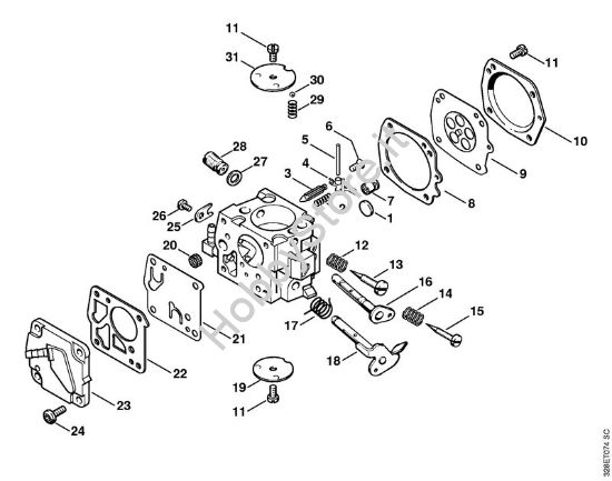 Carburatore HS-212    X 24 097 470 (26.96) Troncatrici (TS) TS 510 della marca STIHL