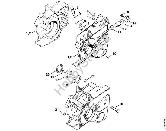 Carter albero a gomito    X 23 529 742, X 23 531 439 (27.91) Troncatrici (TS) TS 510 della marca STIHL