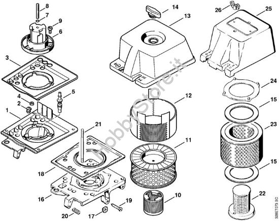 Corpo filtro, filtro aria Troncatrici (TS) TS 760 della marca STIHL