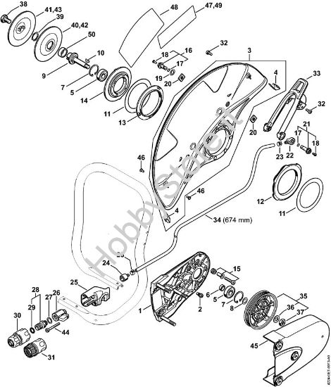 Supporto con riparo con allacciamento d'agua Troncatrici (TS) TS 800 della marca STIHL