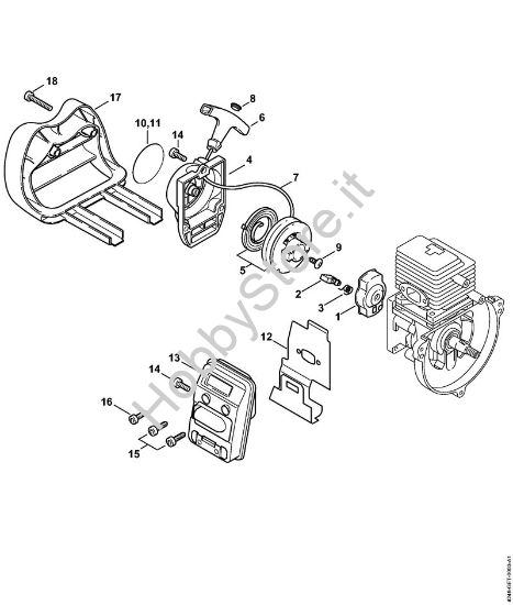 Dispositivo avviamento, silenziatore Apparecchi speciali (PC, SP, MC) PC 70 della marca STIHL