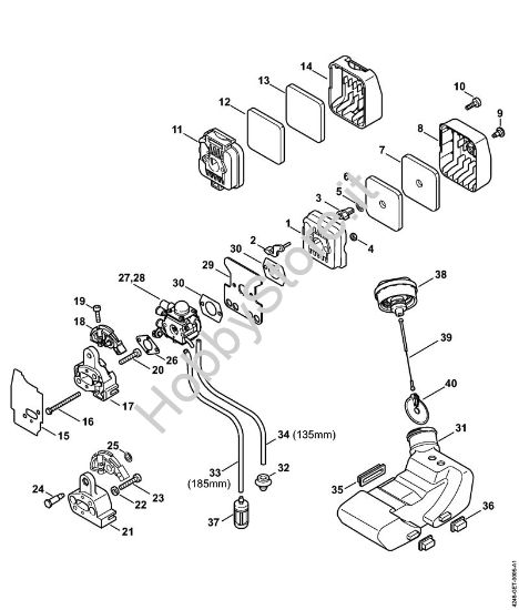 Filtro aria, serbatoio carburante Apparecchi speciali (PC, SP, MC) PC 70 della marca STIHL