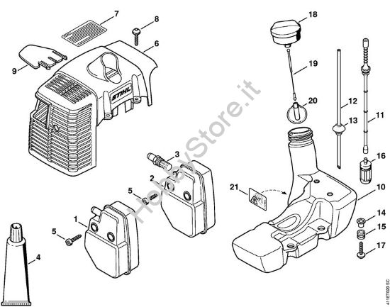 Cappottatura, serbatoio carburante Apparecchi speciali (PC, SP, MC) SP 200 della marca STIHL