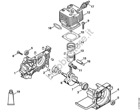 Carter albero a gomito, cilindro Apparecchi speciali (PC, SP, MC) SP 200 della marca STIHL
