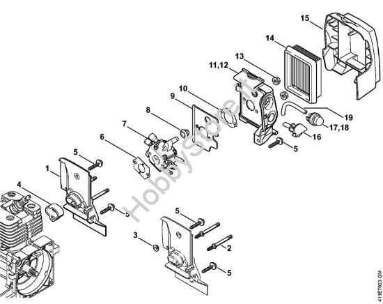 Corpo carburatore, filtro aria Apparecchi speciali (PC, SP, MC) SP 200 della marca STIHL