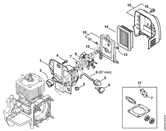 Corpo carburatore, filtro aria Apparecchi speciali (PC, SP, MC) SP 401 della marca STIHL