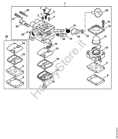 Carburatore VB01/01 Apparecchi speciali (PC, SP, MC) SP 452 della marca STIHL