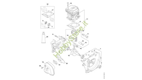 Picture of Carter albero a gomito, cilindro, silenziatore SP 452