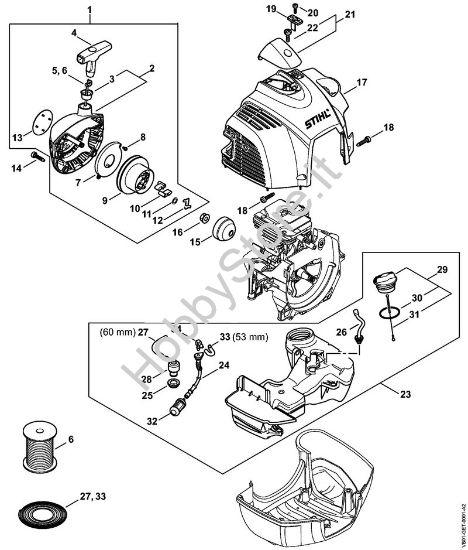 Dispositivo di avviamento, serbatoio carburante Apparecchi speciali (PC, SP, MC) SP 452 della marca STIHL