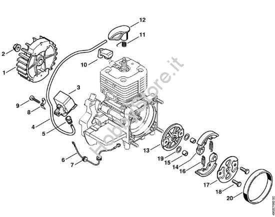 Impianto di accesione, Frizione Apparecchi speciali (PC, SP, MC) SP 481 della marca STIHL