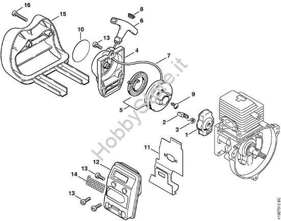 Dispositivo avviamento, silenziatore Apparecchi speciali (PC, SP, MC) SP 81 della marca STIHL