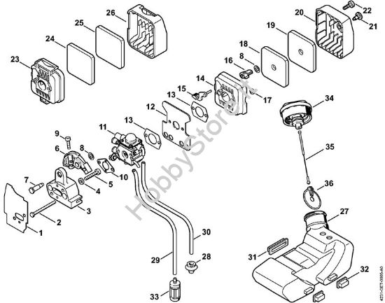 Filtro aria, serbatoio carburante Apparecchi speciali (PC, SP, MC) SP 81 della marca STIHL
