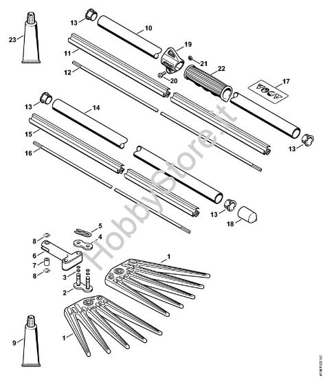 Rastrello, stelo Apparecchi speciali (PC, SP, MC) SP 81 della marca STIHL