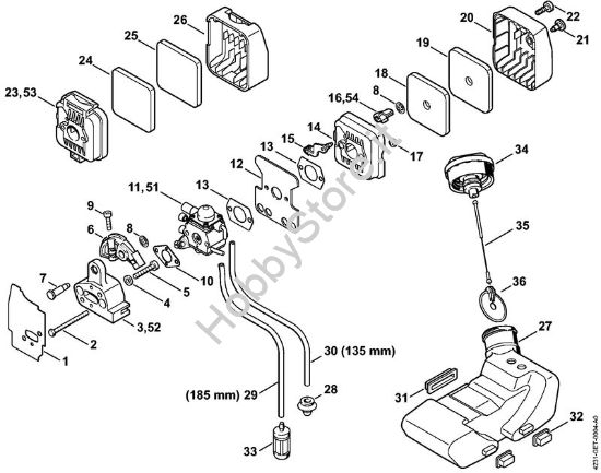 Filtro aria, serbatoio carburante Apparecchi speciali (PC, SP, MC) SP 85 della marca STIHL