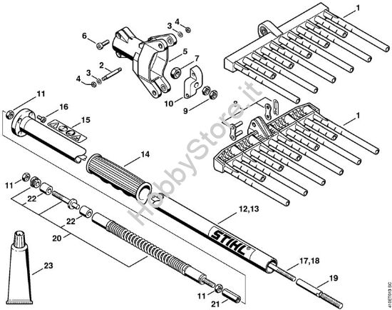 Rastrello, stelo Apparecchi speciali (PC, SP, MC) SP 85 della marca STIHL