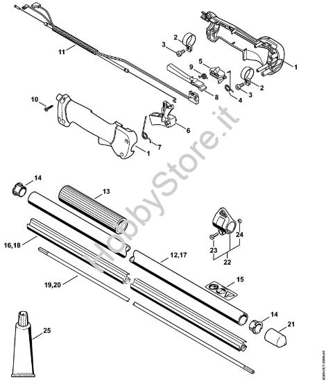 Impugnatura di comando, Stelo SP 90 Apparecchi speciali (PC, SP, MC) SP 90 della marca STIHL