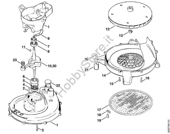 Carter albero a gomito Atomizzatori (SR) BG 17 della marca STIHL