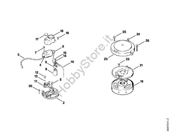 Impianto di accesione, dispositivo di avviamento Atomizzatori (SR) SG 17 della marca STIHL