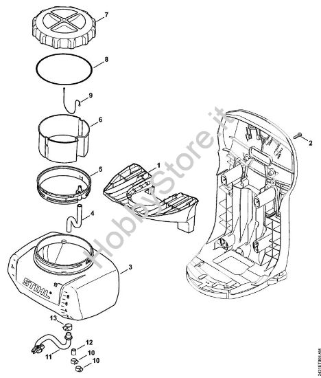 Supporto, contenitore Atomizzatori (SR) SR 200-D della marca STIHL