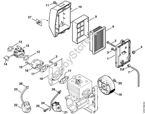 Filtro aria, impianto di accensione Atomizzatori (SR) SR 420 della marca STIHL