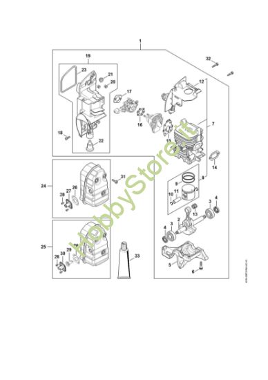 Picture of Albero a gomito, Cilindro, silenziatore SR 430