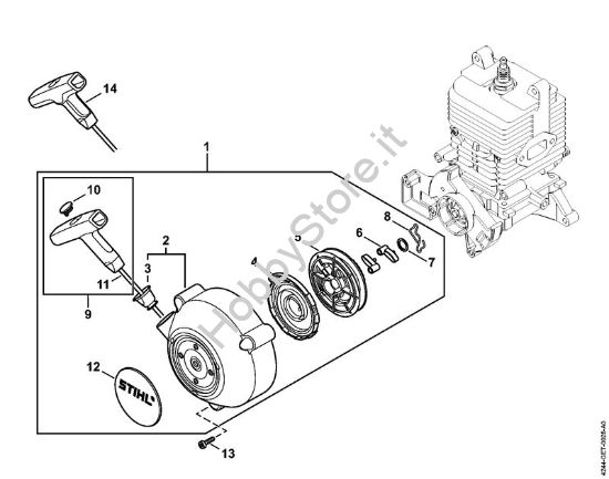 Dispositivo di avviamento Atomizzatori (SR) SR 430 della marca STIHL