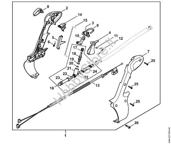 Impugnatura di comando Atomizzatori (SR) SR 430 della marca STIHL