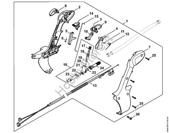 Impugnatura di comando Atomizzatori (SR) SR 450 della marca STIHL