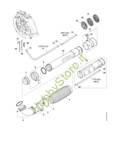 Picture of Tubo a soffietto, Tubo soffiatore SR 450