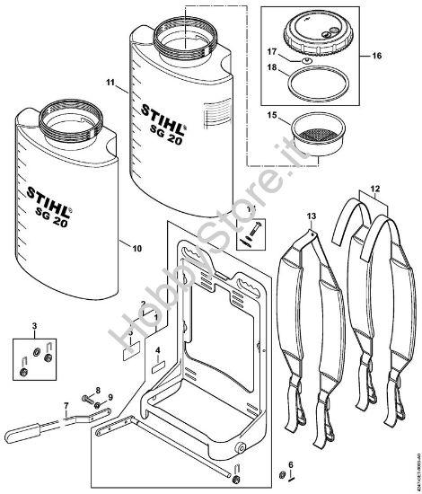 Telaio, Serbatoio Spruzzatori (SG) SG 20 della marca STIHL