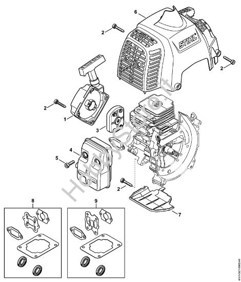 Dispositivo avviamento, silenziatore Spruzzatori (SG) SG 230 della marca STIHL